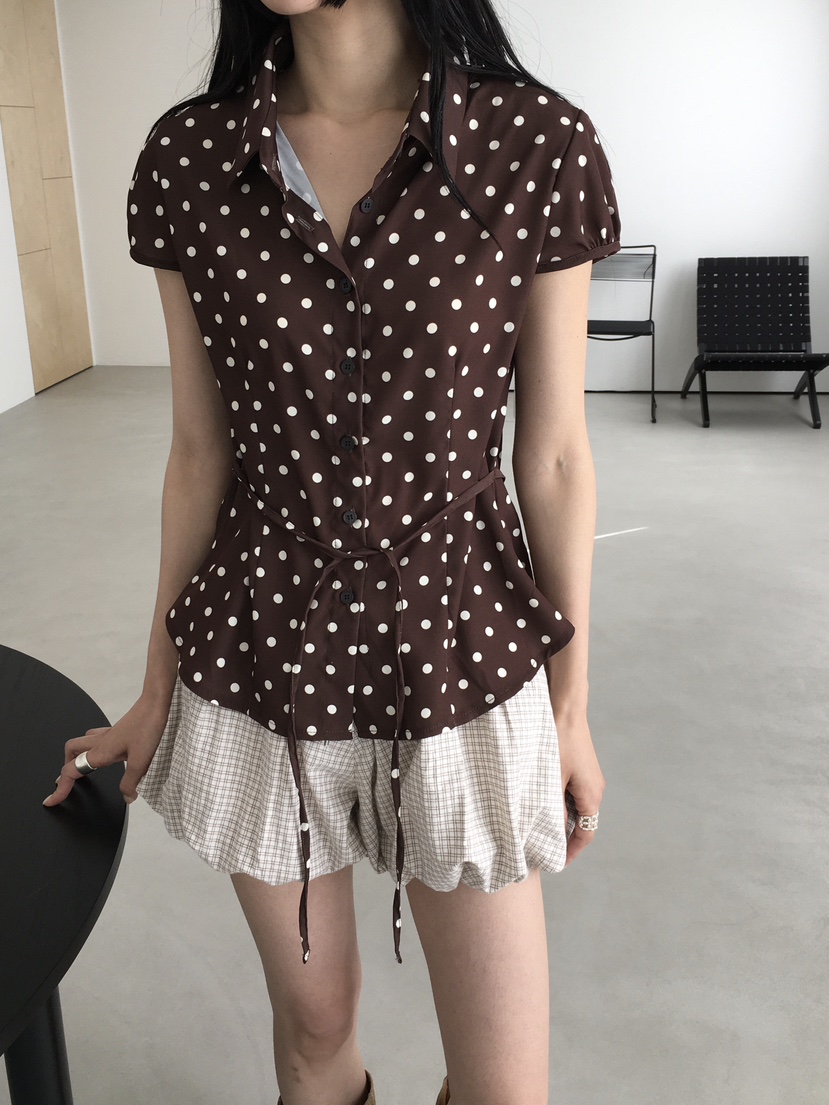 MARKE-P東大門直郵女士新品26春夏人氣襯衫蕾絲衫含腰繩MARKE-P襯衫/蕾絲衫