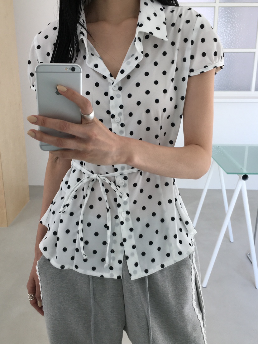 MARKE-P東大門直郵女士新品26春夏人氣襯衫蕾絲衫含腰繩MARKE-P襯衫/蕾絲衫圖色1