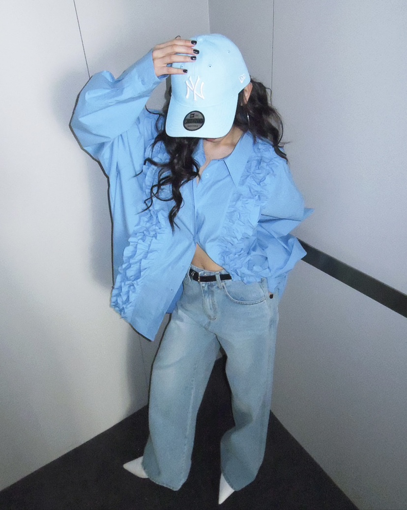 LIVE AID-P東大門直郵女士新款職業熱賣真品襯衫蕾絲衫LIVE AID-P襯衫/蕾絲衫