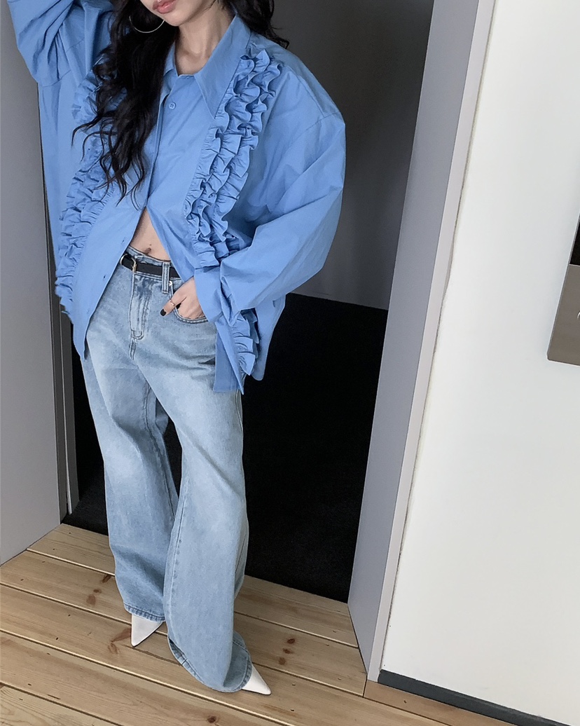 LIVE AID-P東大門直郵女士新款職業熱賣真品襯衫蕾絲衫LIVE AID-P襯衫/蕾絲衫