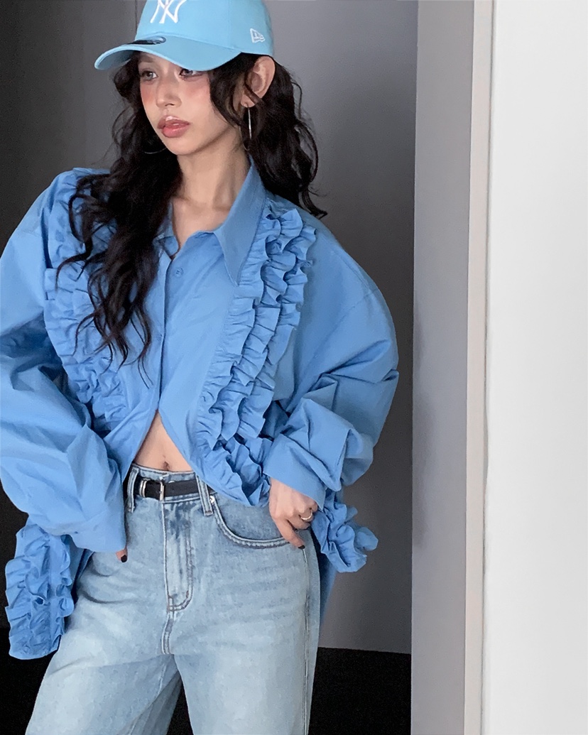 LIVE AID-P東大門直郵女士新款職業熱賣真品襯衫蕾絲衫LIVE AID-P襯衫/蕾絲衫