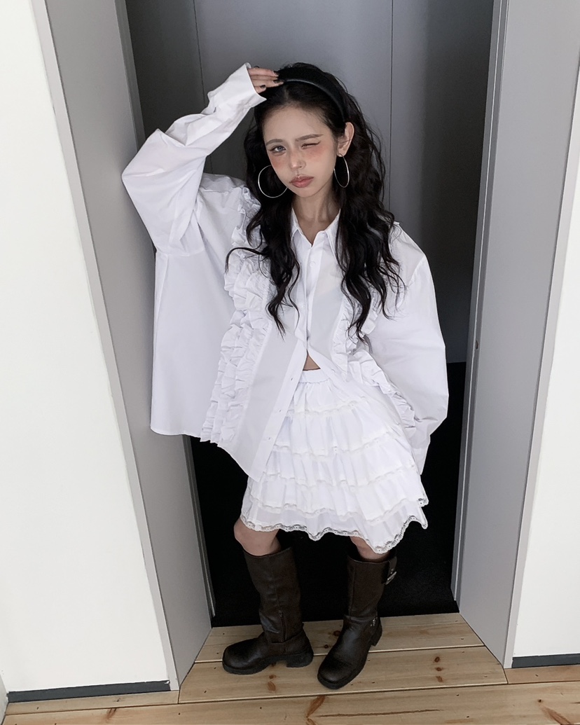 LIVE AID-P東大門直郵女士新款職業熱賣真品襯衫蕾絲衫LIVE AID-P襯衫/蕾絲衫