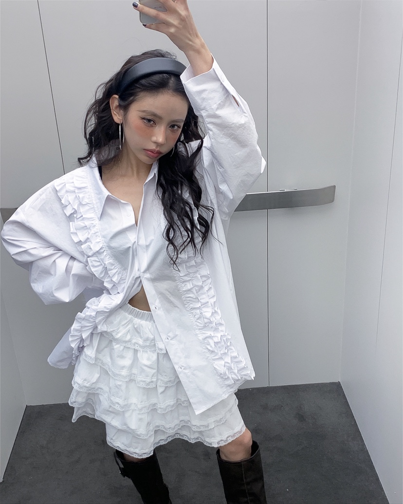 LIVE AID-P東大門直郵女士新款職業熱賣真品襯衫蕾絲衫LIVE AID-P襯衫/蕾絲衫