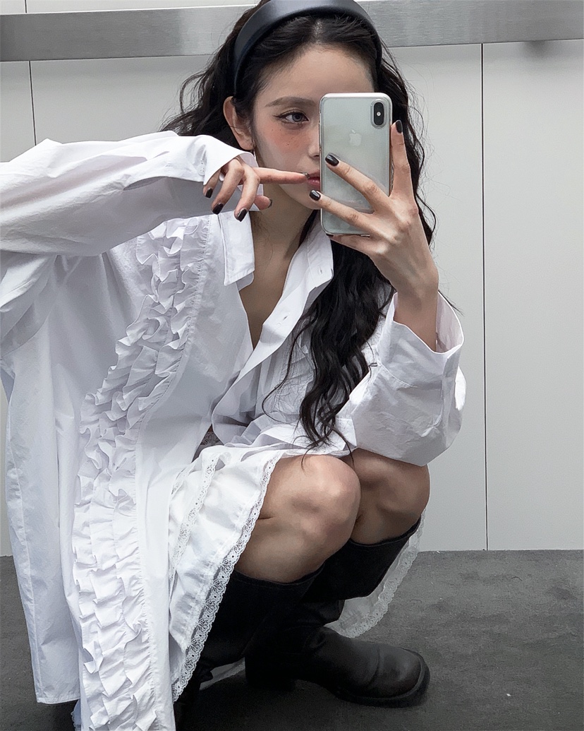 LIVE AID-P東大門直郵女士新款職業熱賣真品襯衫蕾絲衫LIVE AID-P襯衫/蕾絲衫