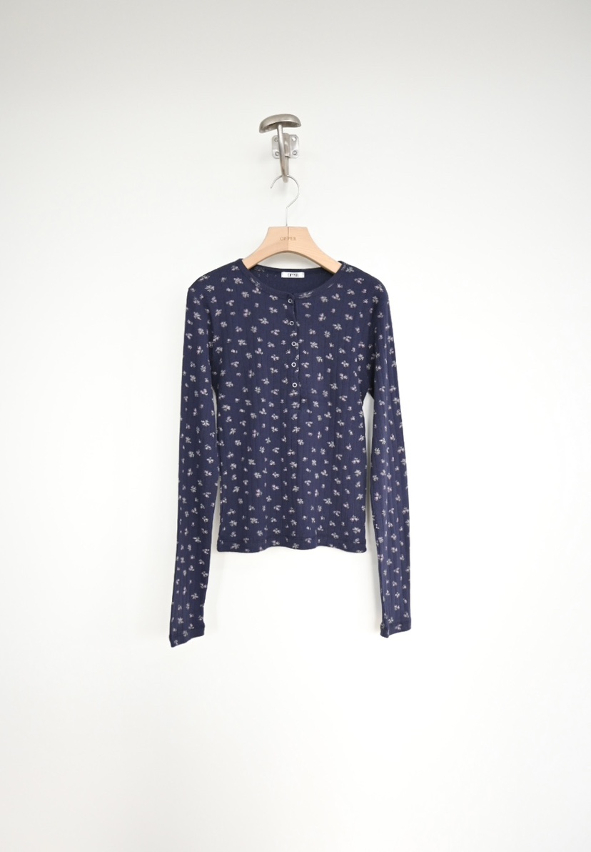 OP PER東大門代購女士新款推薦時尚休閑26春夏長袖T恤花朵OPPER-simplebeige長袖T恤圖色1