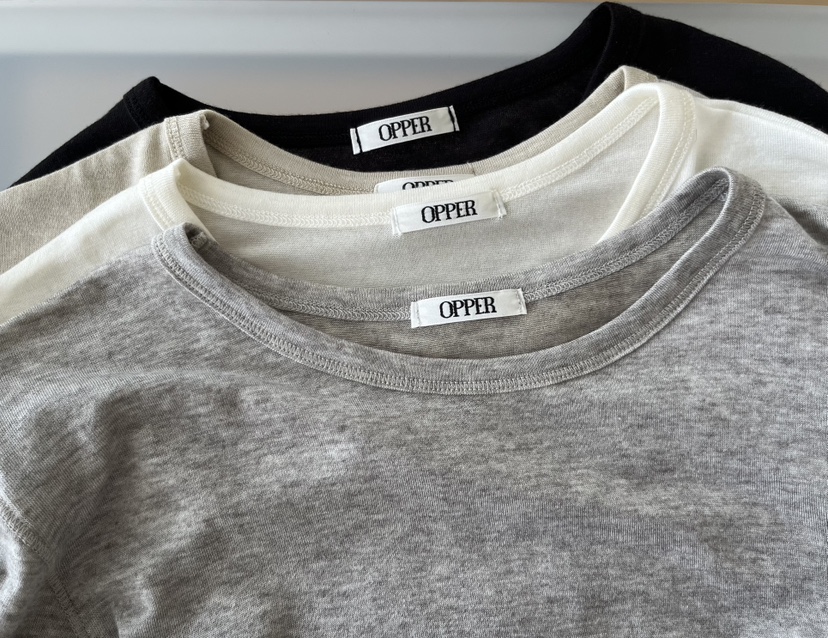 OP PER韓國代購女士新款時尚熱賣真品推薦26春夏長袖T恤OPPER-simplebeige長袖T恤