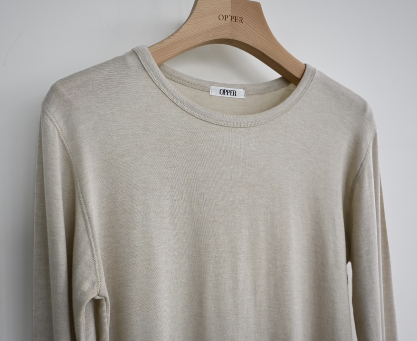 OP PER韓國代購女士新款時尚熱賣真品推薦26春夏長袖T恤OPPER-simplebeige長袖T恤