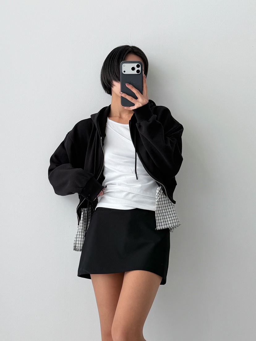 CELEBRITY-A東大門實拍女士新品真品夾克連帽衫拉鏈格子CELEBRITY-A夾克