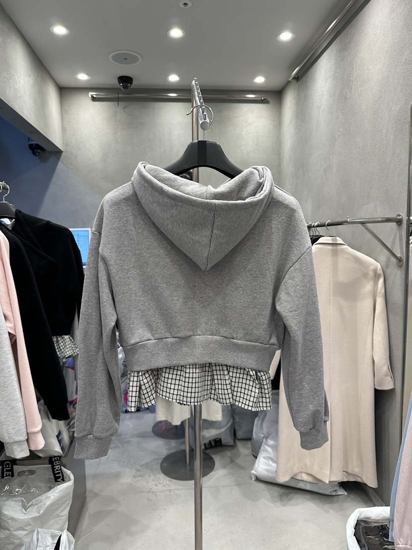 CELEBRITY-A東大門實拍女士新品真品夾克連帽衫拉鏈格子CELEBRITY-A夾克