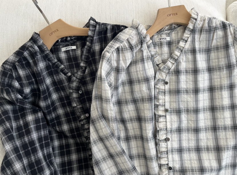 OP PER韓國直郵女士新款熱賣休閑推薦職業26春夏襯衫蕾絲衫OPPER-simplebeige襯衫/蕾絲衫