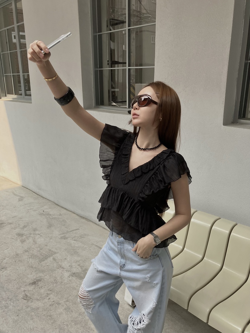 MADE-P東大門直郵女裝新款26春夏推薦時尚職業襯衫蕾絲衫MADE-P襯衫/蕾絲衫