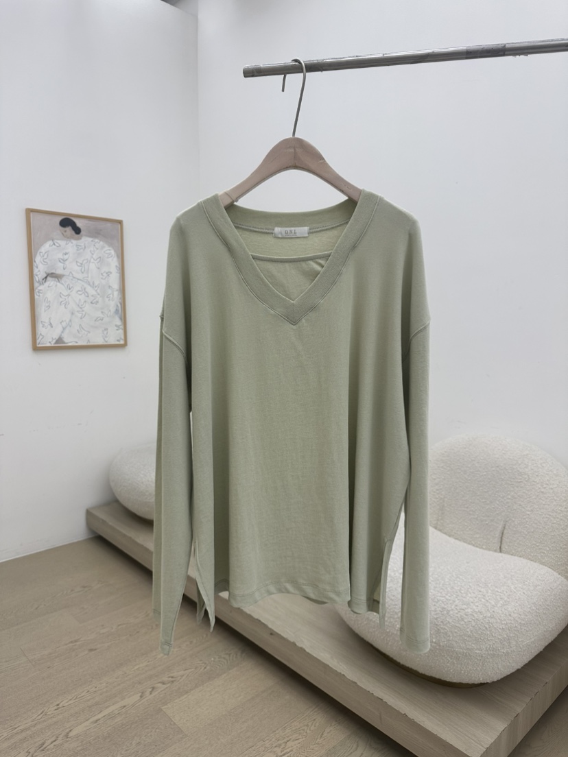 ONL東大門代購女士新款26春夏人氣休閑推薦長袖T恤亞麻雙層ONL長袖T恤圖色2