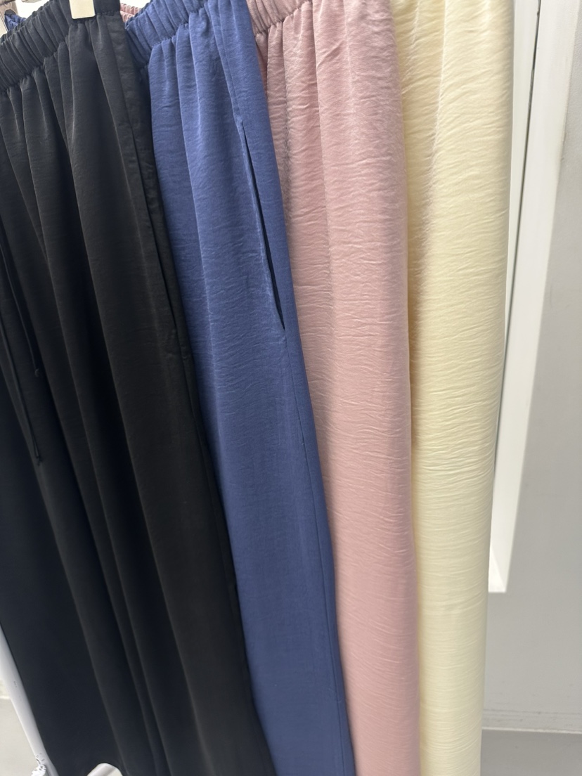 ONL東大門實拍女士新款26春夏人氣熱賣職業休閑褲闊腿褲緞面ONL休閑褲