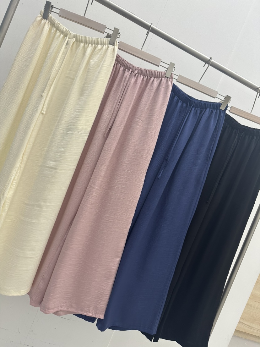 ONL東大門實拍女士新款26春夏人氣熱賣職業休閑褲闊腿褲緞面ONL休閑褲