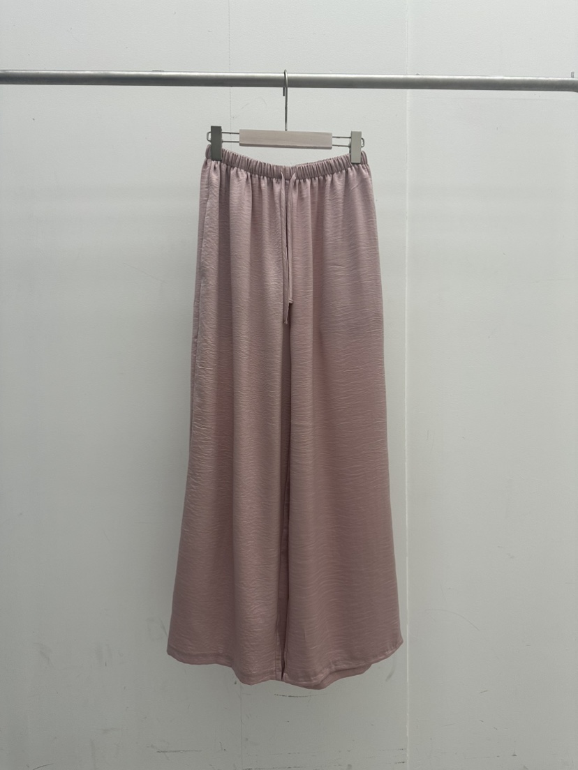 ONL東大門實拍女士新款26春夏人氣熱賣職業休閑褲闊腿褲緞面ONL休閑褲圖色2