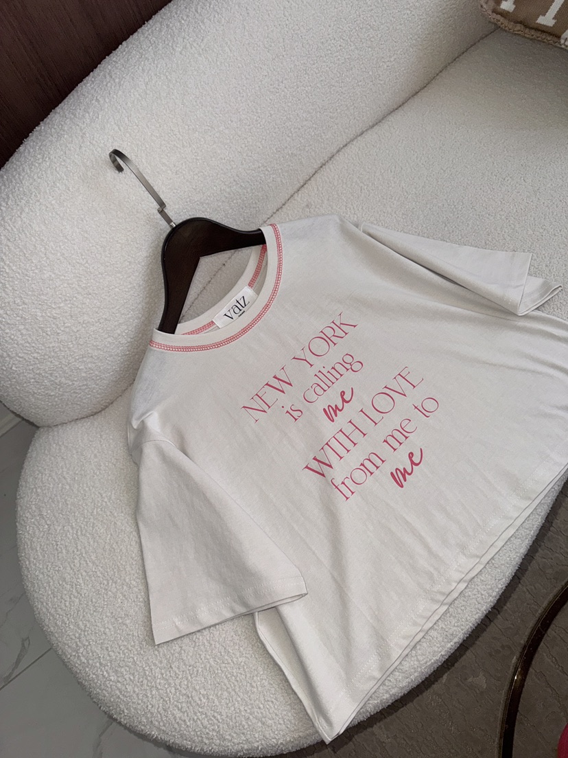 바츠東大門實拍女士新款26春夏人氣時尚職業推薦休閑熱賣T恤VatzT恤圖色2