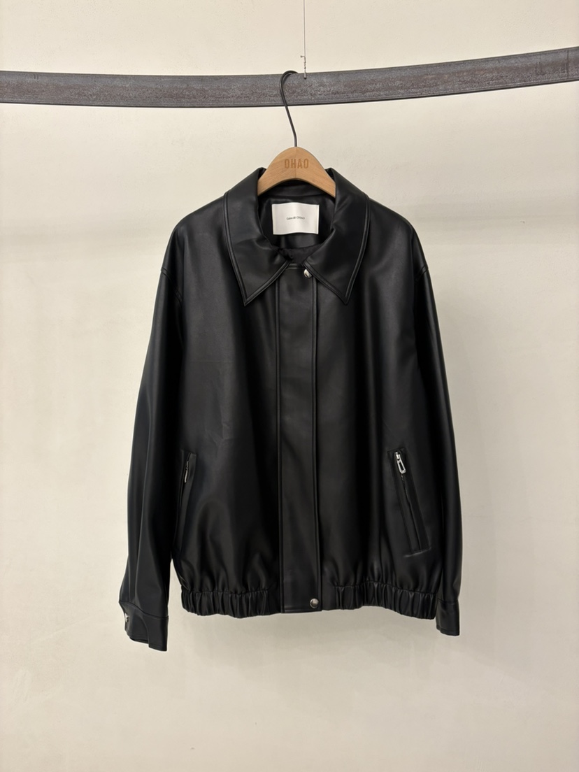 OHAO韓國代購女士新款休閑職業時尚人氣真品26春夏推薦皮衣OHAO/HA MONG皮衣圖色1