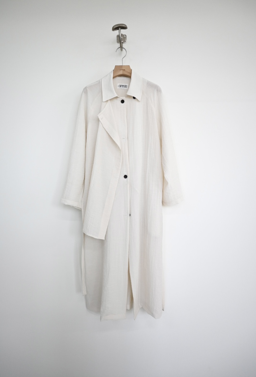 OP PER韓國代購女裝新品推薦時尚熱賣真品長款風衣含腰帶OPPER-simplebeige長款風衣圖色2