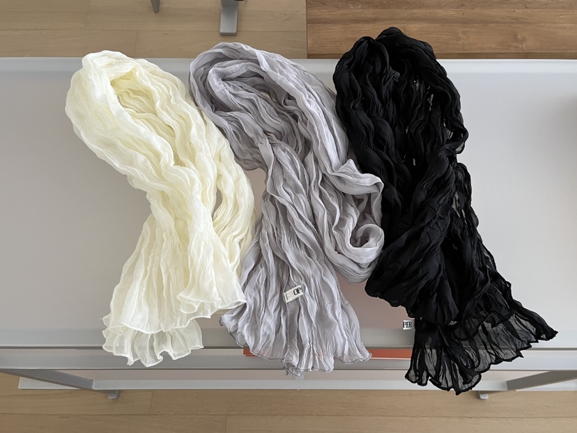 OP PER韓國直郵女士新品真品26春夏推薦圍巾披肩褶皺圍巾OPPER-simplebeige圍巾/披肩