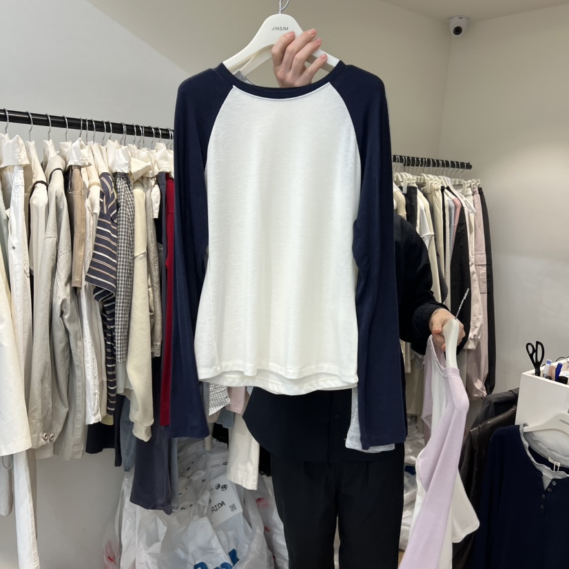 JINSIM韓國直郵女士新品時尚休閑熱賣人氣26春夏職業長袖T恤JINSIM長袖T恤圖色2