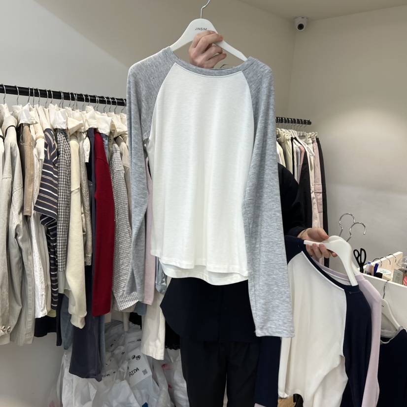 JINSIM韓國直郵女士新品時尚休閑熱賣人氣26春夏職業長袖T恤JINSIM長袖T恤圖色3