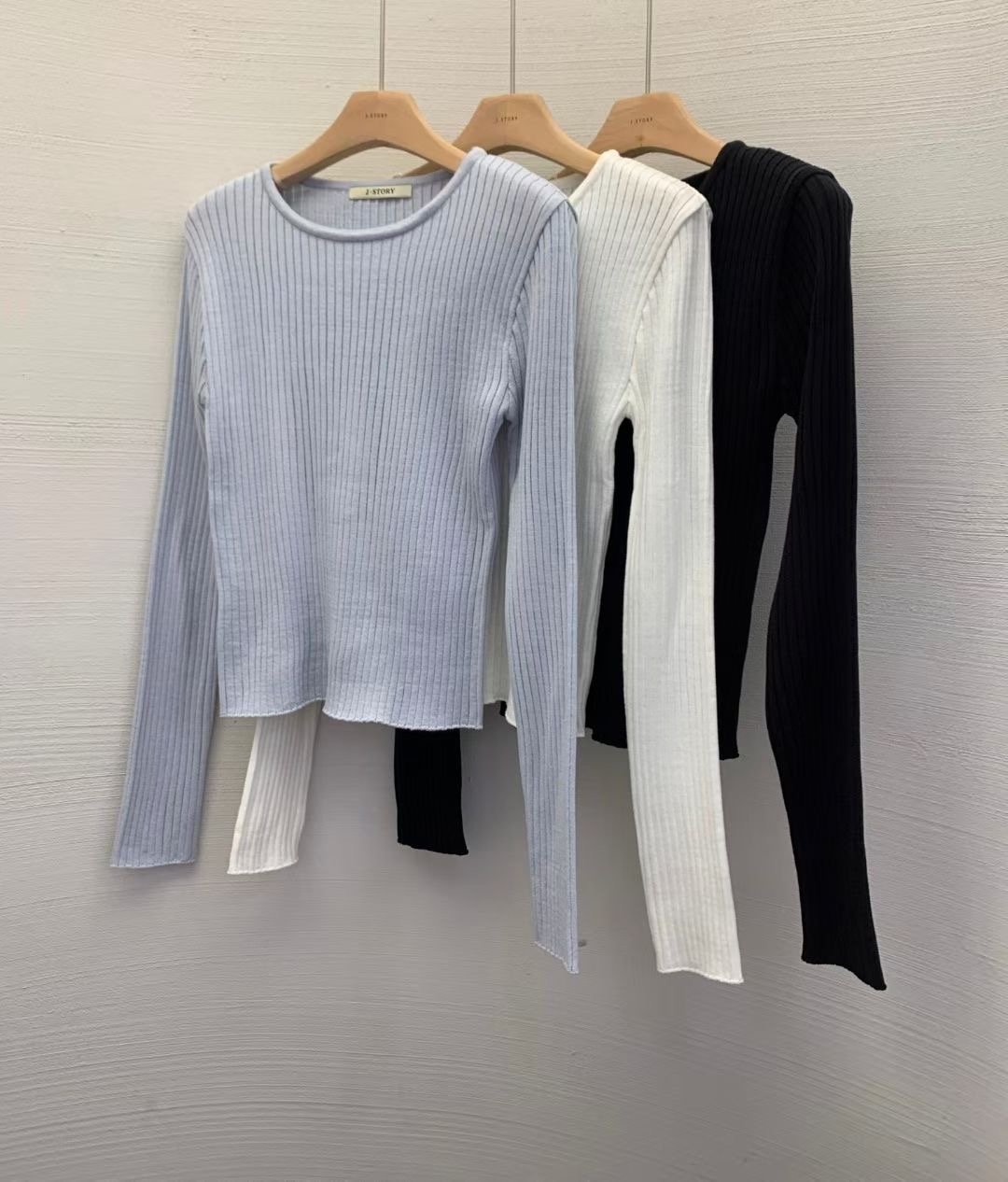 J-STORY韓國直郵女士新款休閑時尚推薦真品人氣針織衫羅紋J-STORY針織衫圖色2左二色