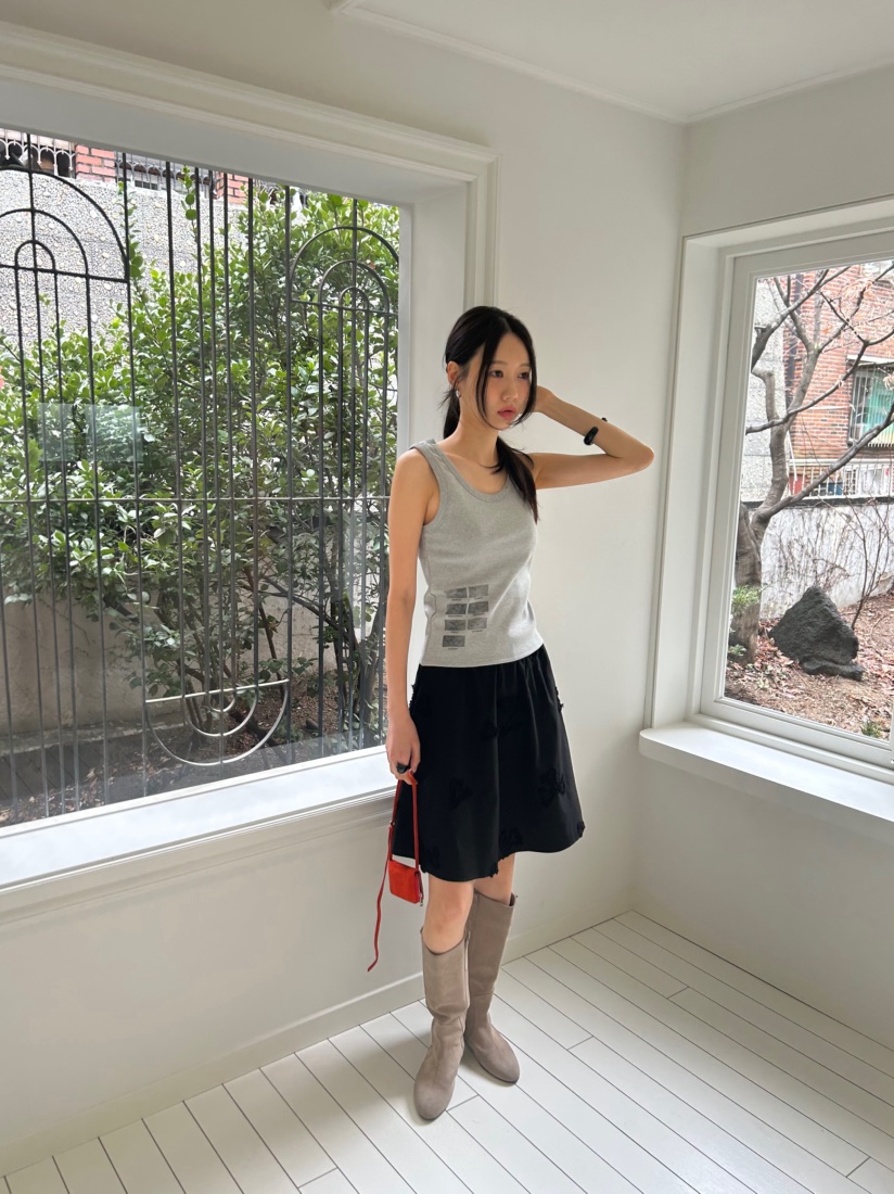 ME MO韓國直郵女裝新款職業休閑時尚26春夏吊帶背心羅紋ME MO吊帶/背心