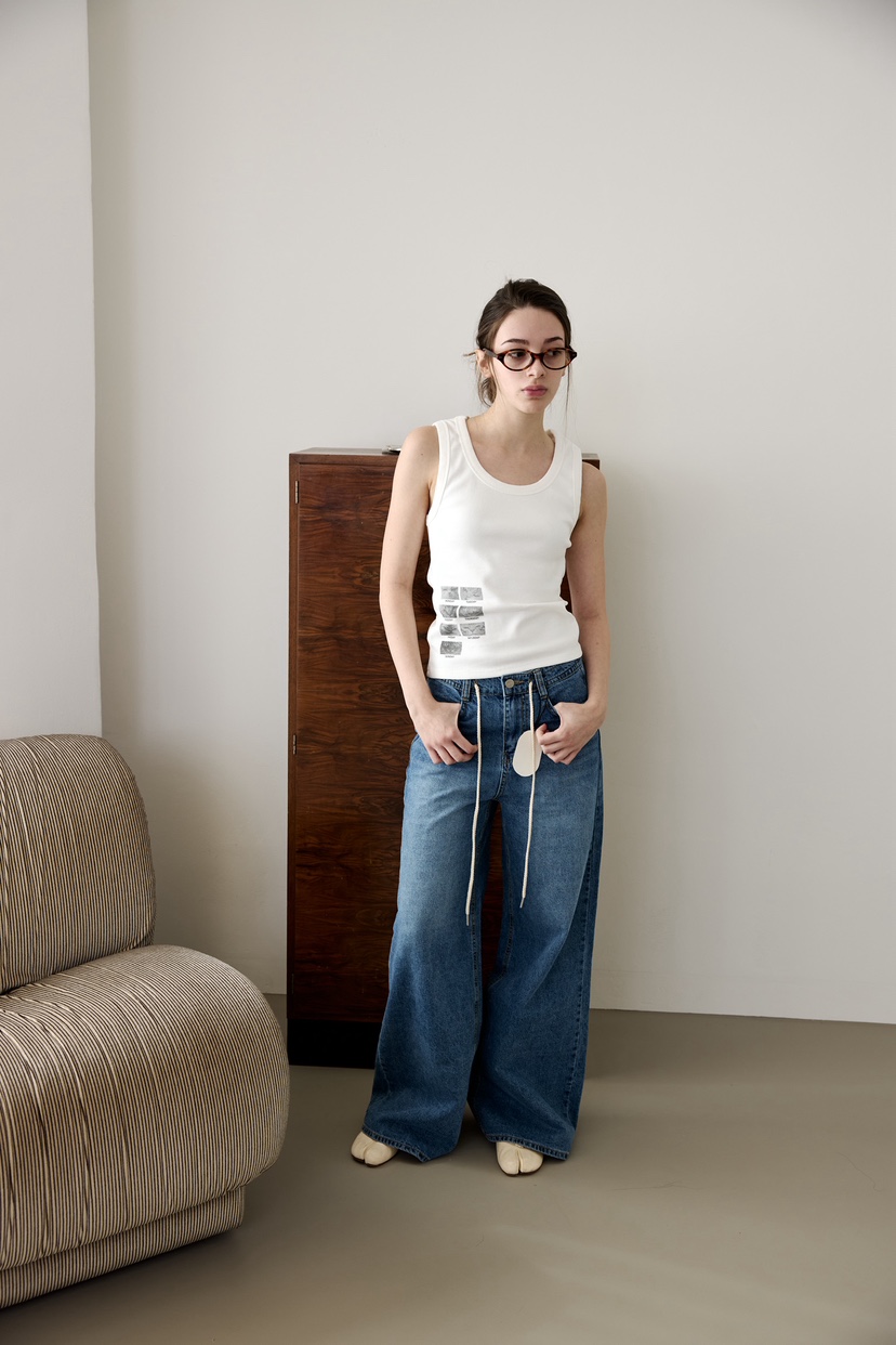 ME MO韓國直郵女裝新款職業休閑時尚26春夏吊帶背心羅紋ME MO吊帶/背心