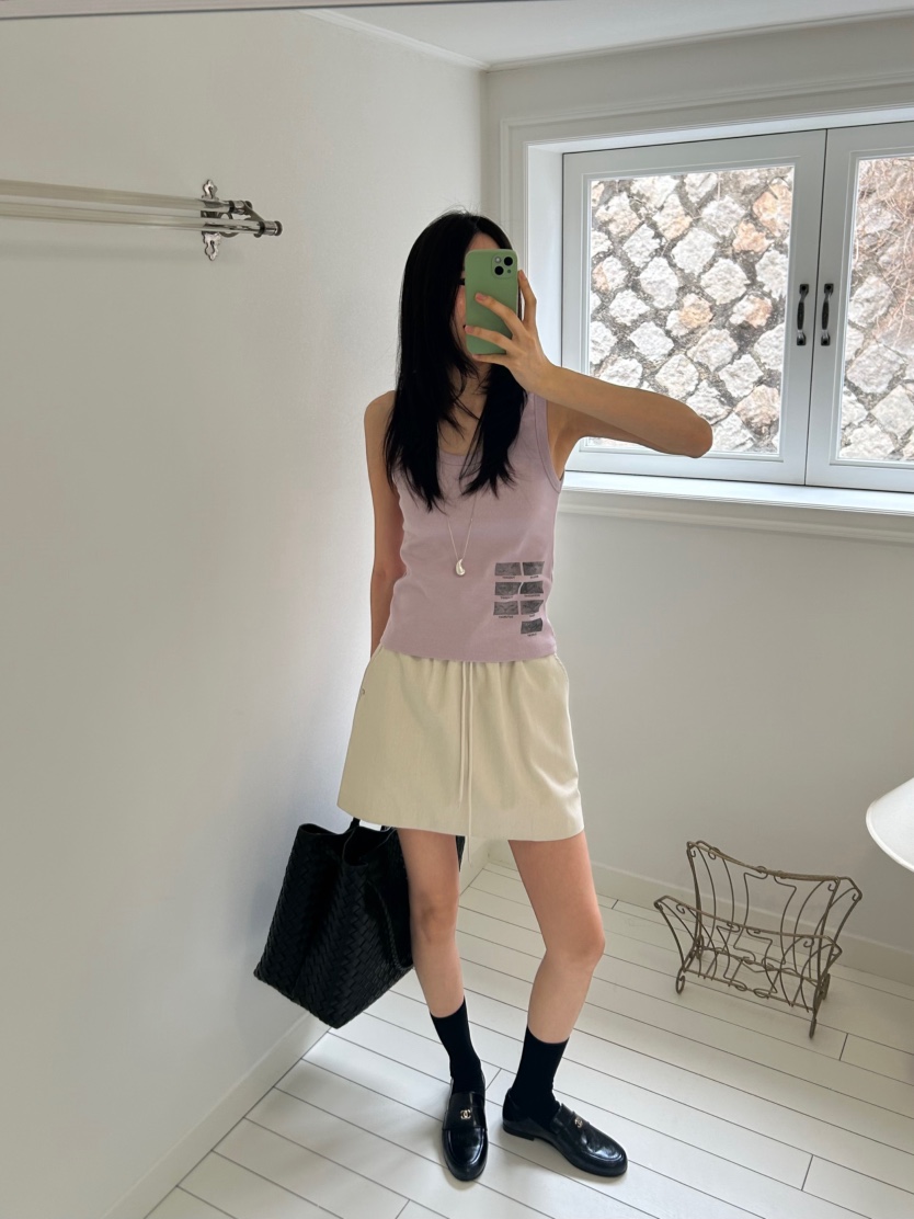 ME MO韓國直郵女裝新款職業休閑時尚26春夏吊帶背心羅紋ME MO吊帶/背心