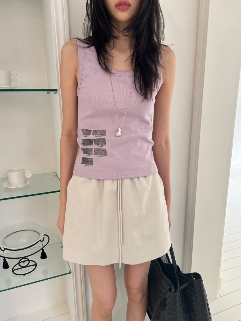 ME MO韓國直郵女裝新款職業休閑時尚26春夏吊帶背心羅紋ME MO吊帶/背心圖色3