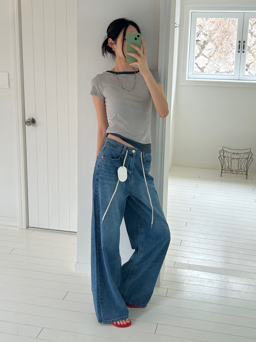 ME MO韓國代購女裝新品時尚真品休閑職業推薦牛仔褲純棉ME MO牛仔褲