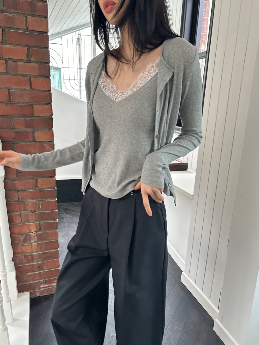 ME MO東大門實拍女士新款推薦人氣真品時尚針織衫蕾絲開衫ME MO針織衫