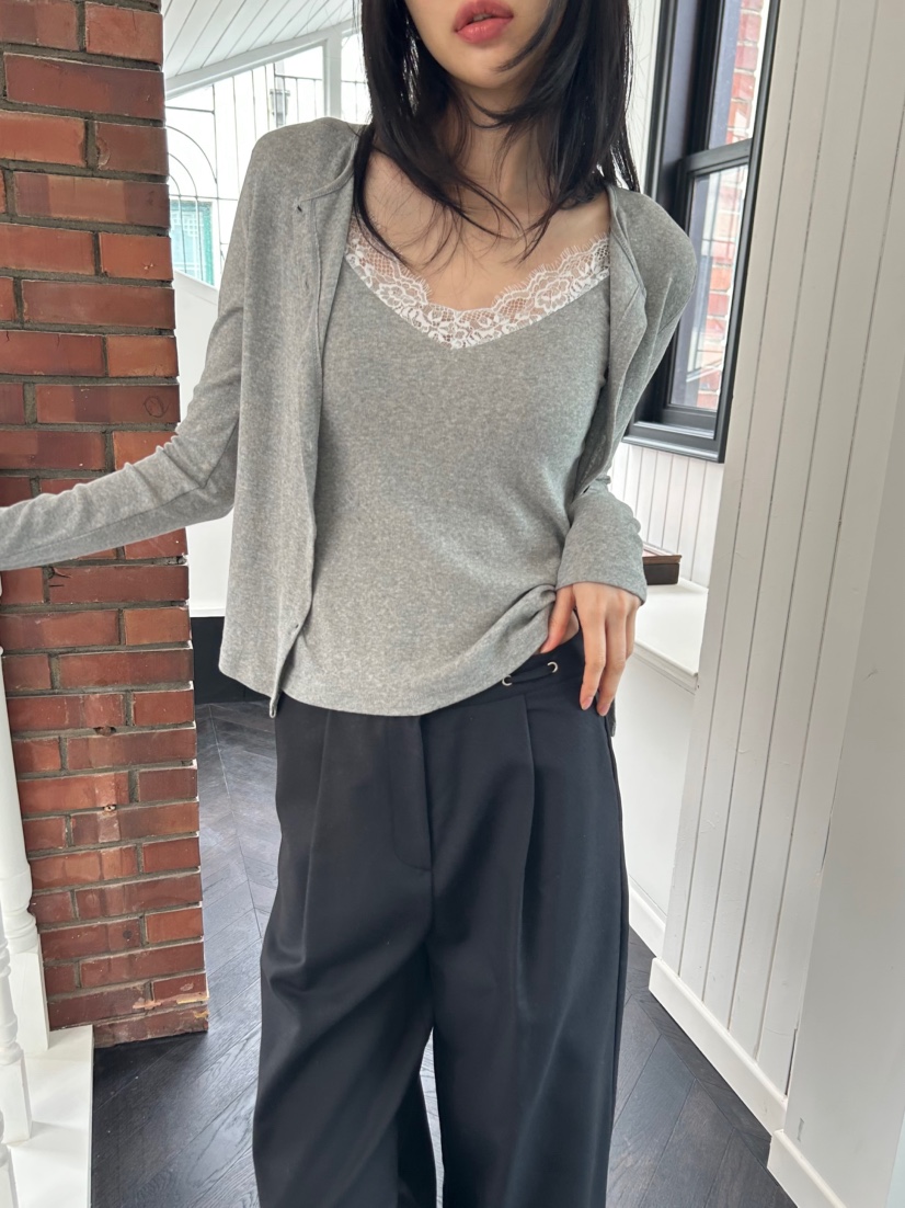 ME MO東大門實拍女士新款推薦人氣真品時尚針織衫蕾絲開衫ME MO針織衫