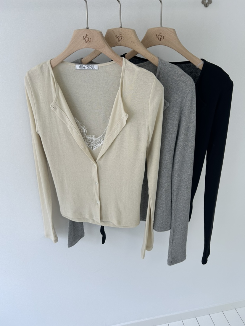 ME MO東大門實拍女士新款推薦人氣真品時尚針織衫蕾絲開衫ME MO針織衫