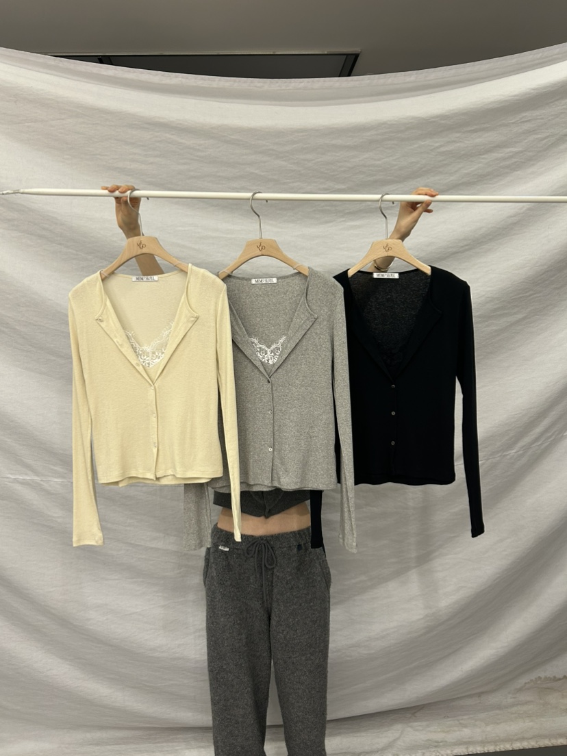 ME MO東大門實拍女士新款推薦人氣真品時尚針織衫蕾絲開衫ME MO針織衫