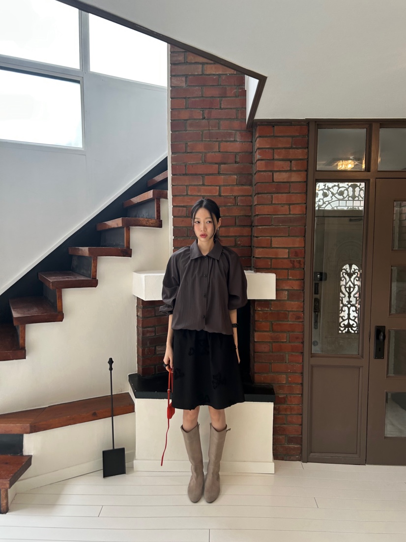 ME MO東大門實拍女裝新款26春夏職業真品休閑襯衫蕾絲衫ME MO襯衫/蕾絲衫