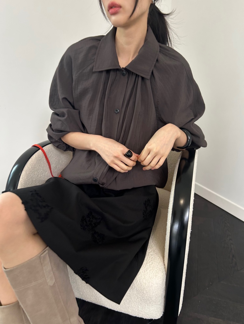 ME MO東大門實拍女裝新款26春夏職業真品休閑襯衫蕾絲衫ME MO襯衫/蕾絲衫圖色2