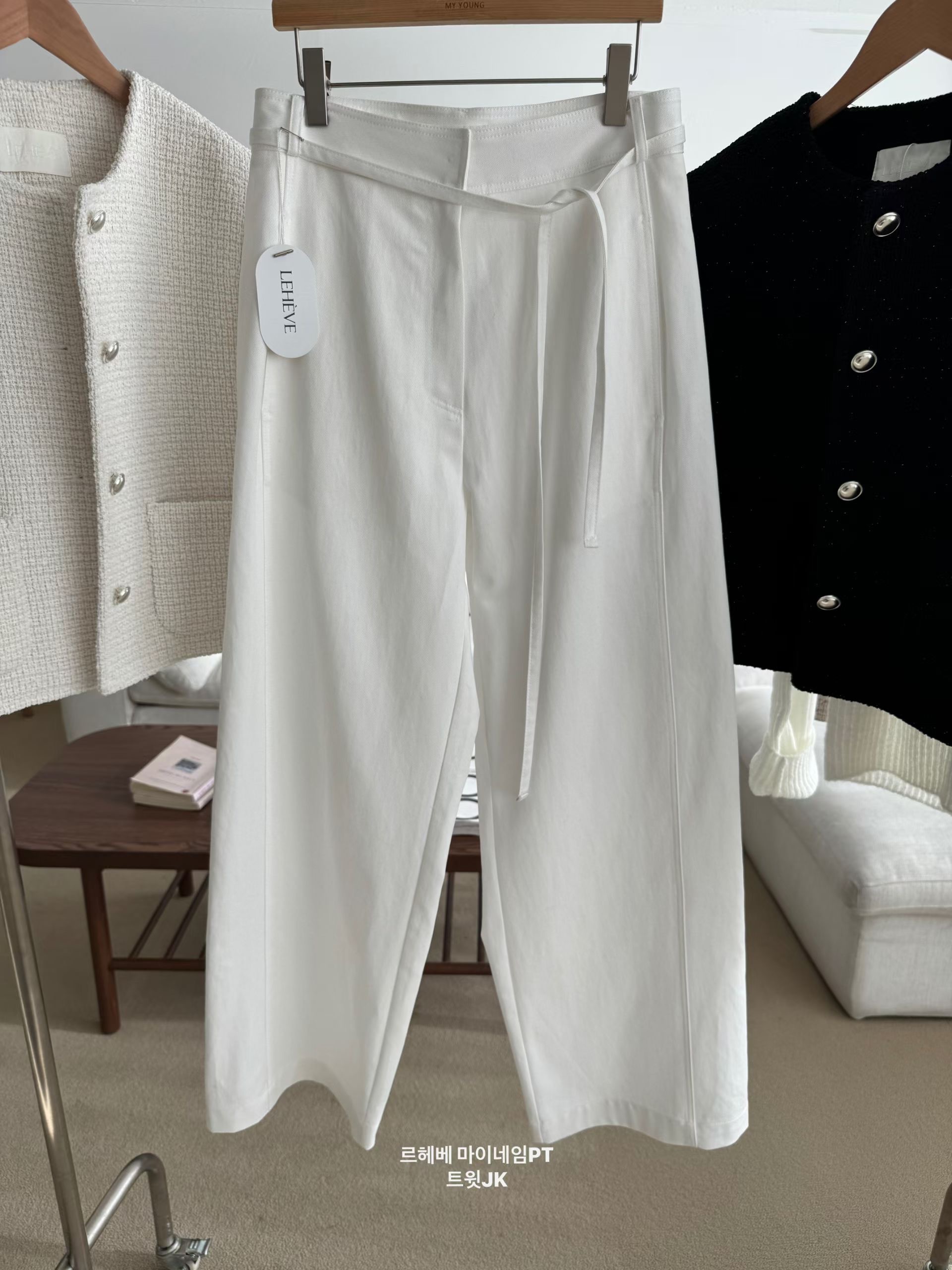 LEHEVE韓國代購女士新款休閑職業人氣時尚推薦休閑褲含腰繩LEHEVE-MY YOUNG兩件起休閑褲圖色1