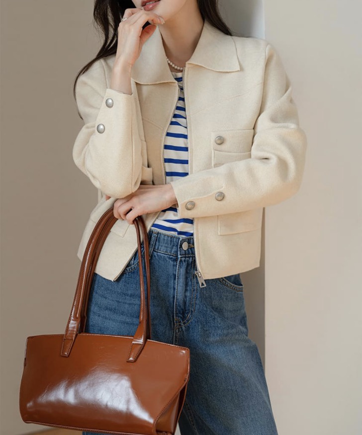 I BLLE韓國代購女士新品人氣26春夏時尚職業熱賣針織衫拉鏈I BLLE針織衫