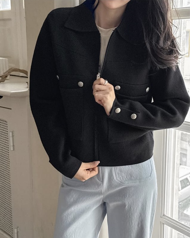 I BLLE韓國代購女士新品人氣26春夏時尚職業熱賣針織衫拉鏈I BLLE針織衫