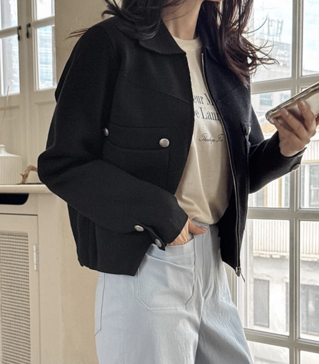 I BLLE韓國代購女士新品人氣26春夏時尚職業熱賣針織衫拉鏈I BLLE針織衫