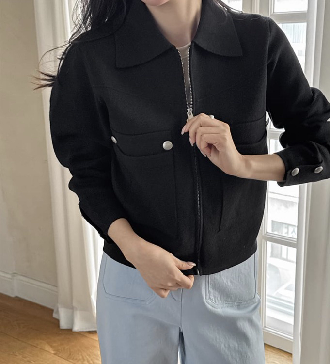 I BLLE韓國代購女士新品人氣26春夏時尚職業熱賣針織衫拉鏈I BLLE針織衫