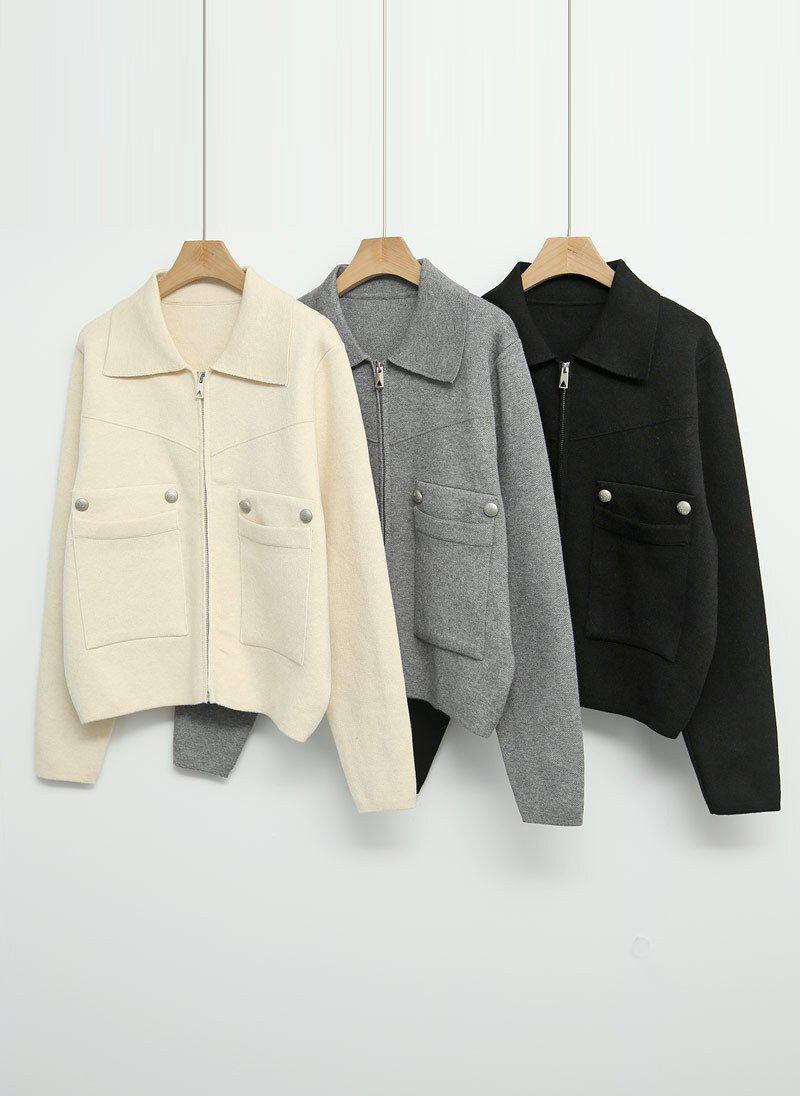 I BLLE韓國代購女士新品人氣26春夏時尚職業熱賣針織衫拉鏈I BLLE針織衫