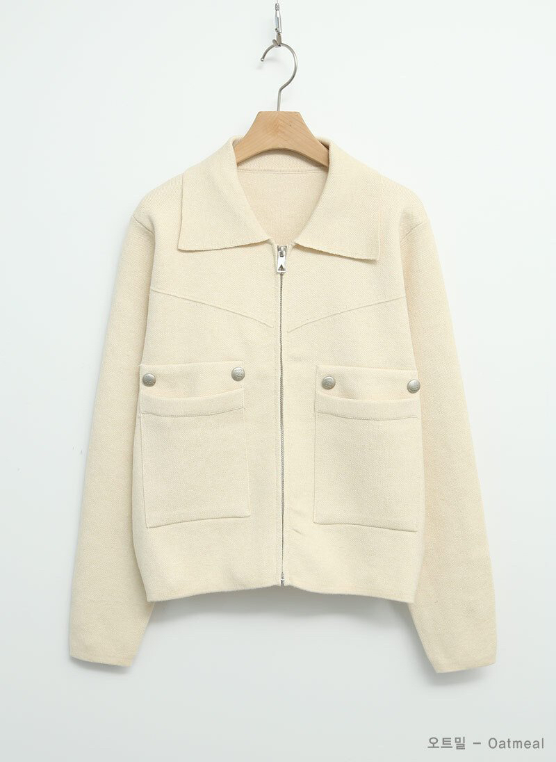 I BLLE韓國代購女士新品人氣26春夏時尚職業熱賣針織衫拉鏈I BLLE針織衫圖色1