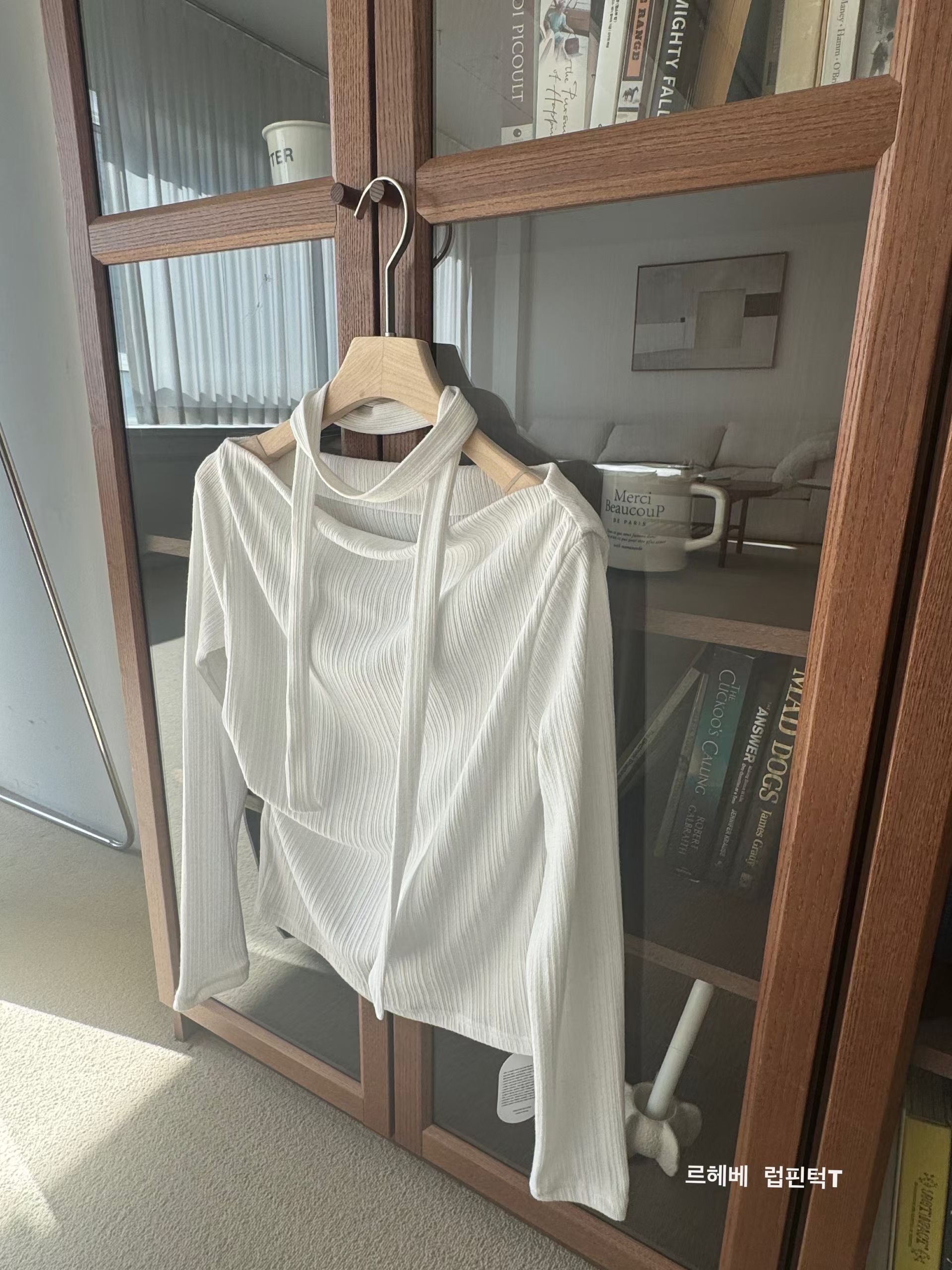 LEHEVE韓國東大門直郵女士新款職業時尚26春夏長袖T恤含脖帶LEHEVE-MY YOUNG兩件起長袖T恤圖色3