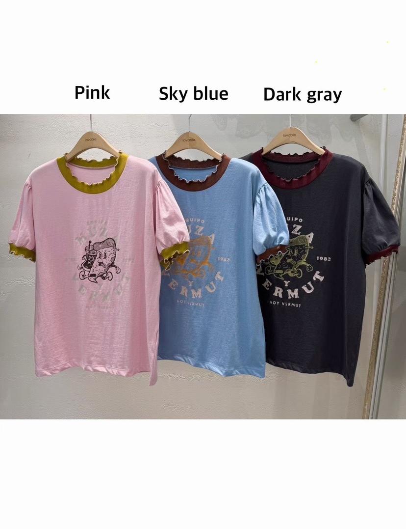 LOVABLE韓國直郵女裝新款26春夏時尚人氣推薦休閑熱賣T恤LOVABLET恤