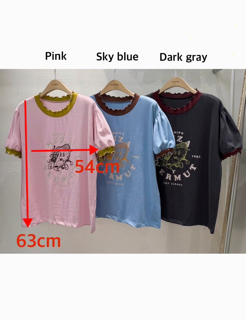 LOVABLE韓國直郵女裝新款26春夏時尚人氣推薦休閑熱賣T恤LOVABLET恤