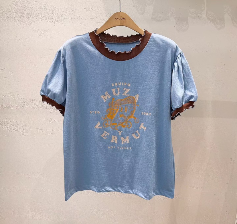 LOVABLE韓國直郵女裝新款26春夏時尚人氣推薦休閑熱賣T恤LOVABLET恤圖色2