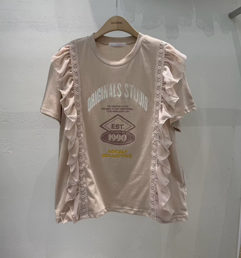 LOVABLE韓國直郵實拍女士新品時尚熱賣休閑職業26春夏T恤LOVABLET恤圖色1