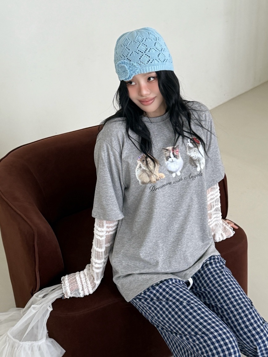 YES韓國直郵實拍女裝新品時尚職業人氣休閑熱賣26春夏長袖T恤YES長袖T恤